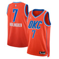 Oklahoma City Thunder Jordan Statement Edition Swingman Jersey Orange Chet Holmgren Unisex | Stitched Jersey RTJS 11922