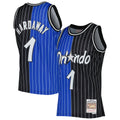Penny Hardaway Blueblack Orlando Magic Hardwood Classics 199495 Split Swingman Jersey | Stitched Jersey RTJS 11863