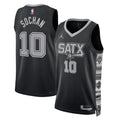 San Antonio Spurs Jordan Statement Edition Swingman Jersey Black Jeremy Sochan Unisex | Stitched Jersey RTJS 11847