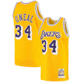 Shaquille Oneal Gold Los Angeles Lakers 199697 Hardwood Classics Jersey | Stitched Jersey RTJS 11804
