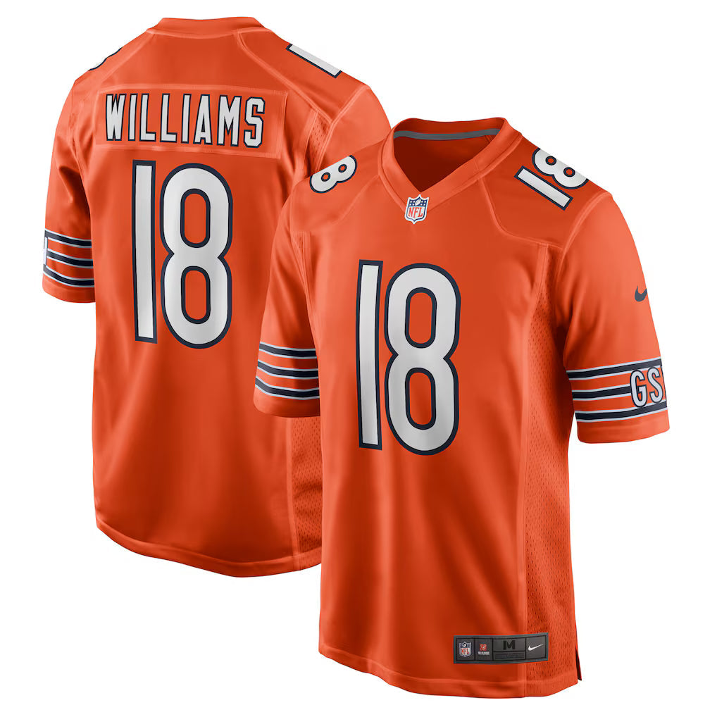 Men's Caleb Williams Orange Chicago Bears Alternate Player Game Jersey