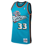 Men's Detroit Pistons Grant Hill Mitchell & Ness Teal 1998-99 Hardwood Classics Swingman Jersey