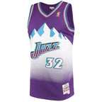 Men's Karl Malone Utah Jazz Mitchell & Ness 1996-97 Hardwood Classics Swingman Jersey