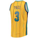 Men's New Orleans Hornets Chris Paul Mitchell & Ness Yellow Hardwood Classics Swingman Jersey