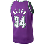 Men's Mitchell & Ness Ray Allen Milwaukee Bucks Purple 2000-01 Hardwood Classics Swingman Jersey