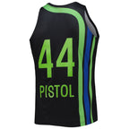 Men's Atlanta Hawks Pete Maravich Mitchell & Ness Black 1971-72 Hardwood Classics Reload 2.0 Swingman Jersey
