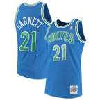 Mens Minnesota Timberwolves Kevin Garnett Mitchell & Ness Blue 1995-96 Hardwood Classics Swingman Jersey